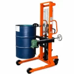 Apilador con volcador de tambores